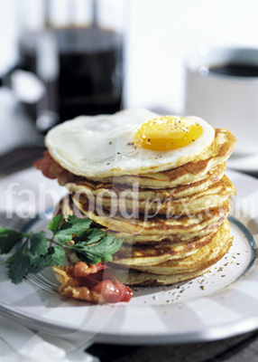 Pancakes with egg photo