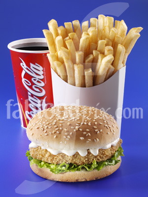 Burger Chips Coke photo