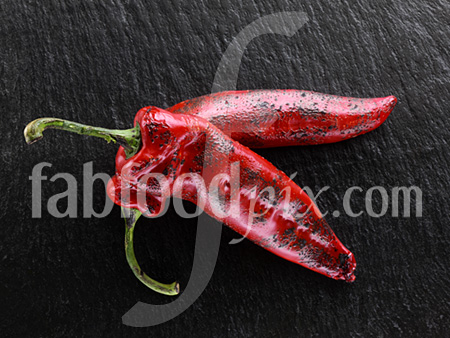 Flamed peppers photo