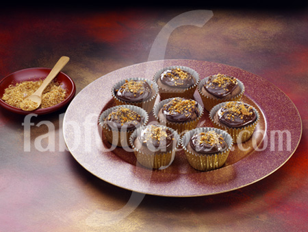 Gold top choc cupcake photo