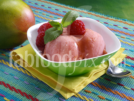 Mango raspberry sorbet photo