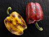 Flamed peppers photo