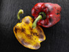 Flamed peppers photo